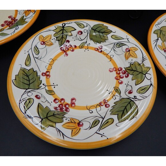 Pier 1  Imports Chateau Napa Salad Pasta Dish Bowls Earthenware Hand-painted S/5 - Picture 4 of 14